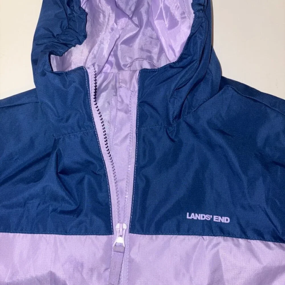 Lands End Kids Colorblock Full-Zip Hooded Jacket size S (7)